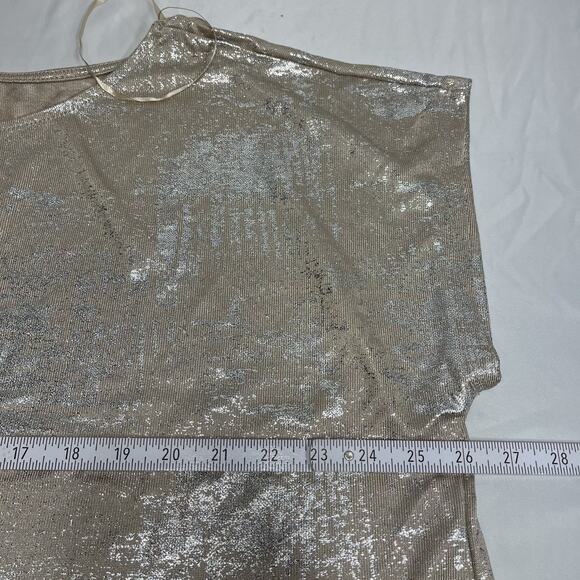 Park & Main Women’s Gold Shimmer Sleeveless Blouse Top Plus Size 3X - Picture 4 of 5